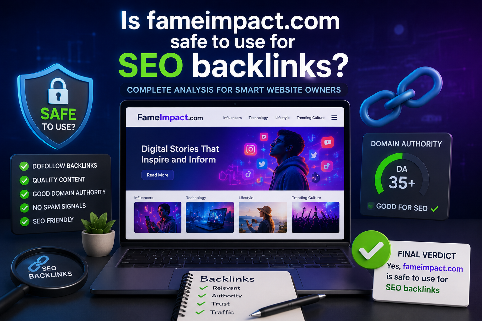 Is fameimpact.com safe to use for SEO backlinks